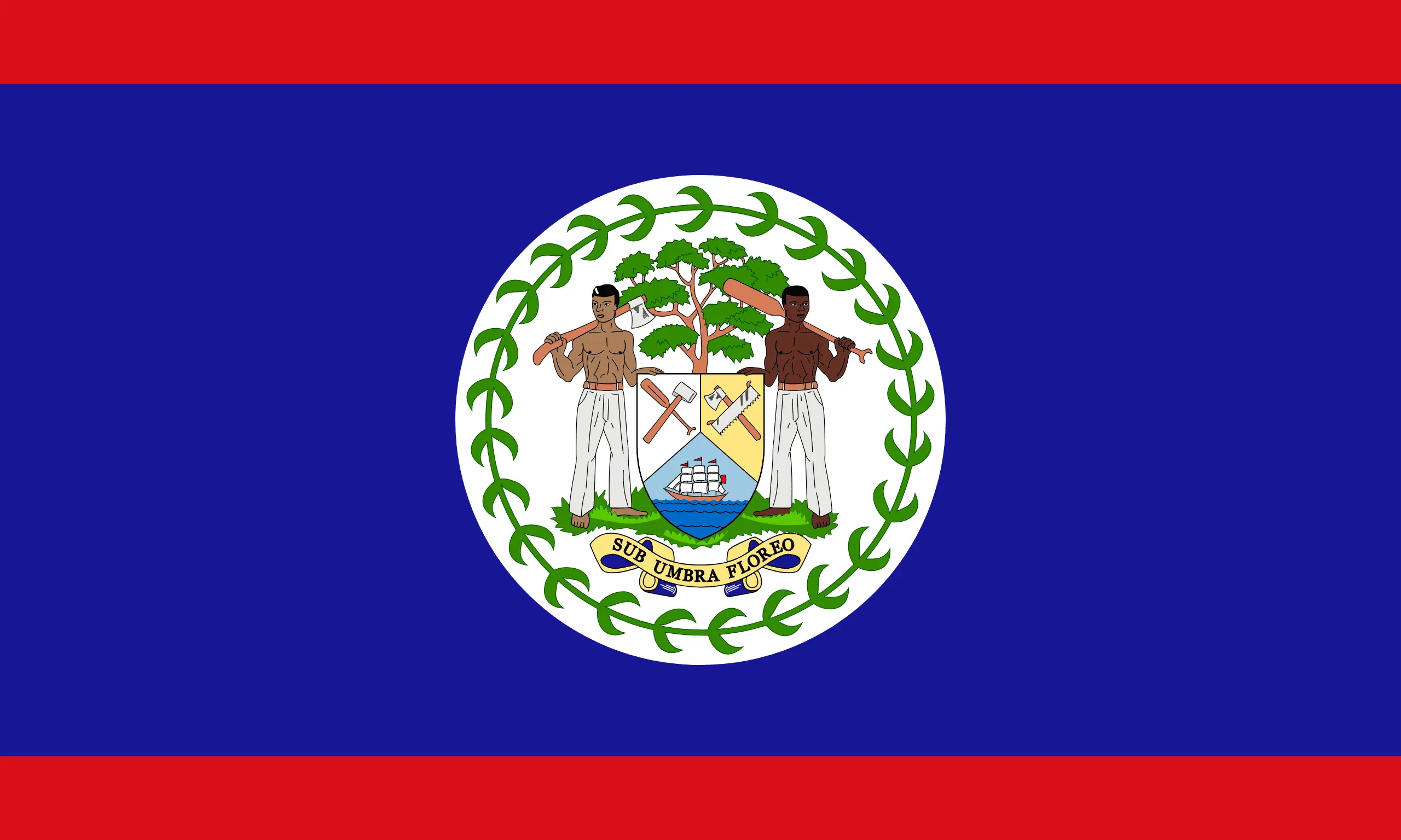 Drapeau Belize brodé - Écusson drapeau Belize Made in France