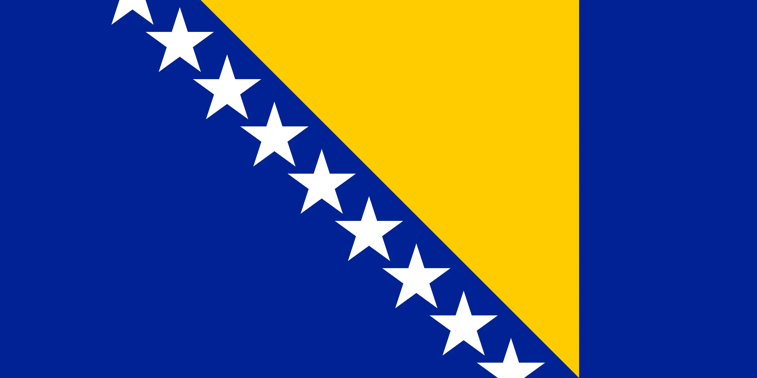 Drapeau Bosnie-Herzégovine brodé - Écusson drapeau Bosnie-Herzégovine Made in France