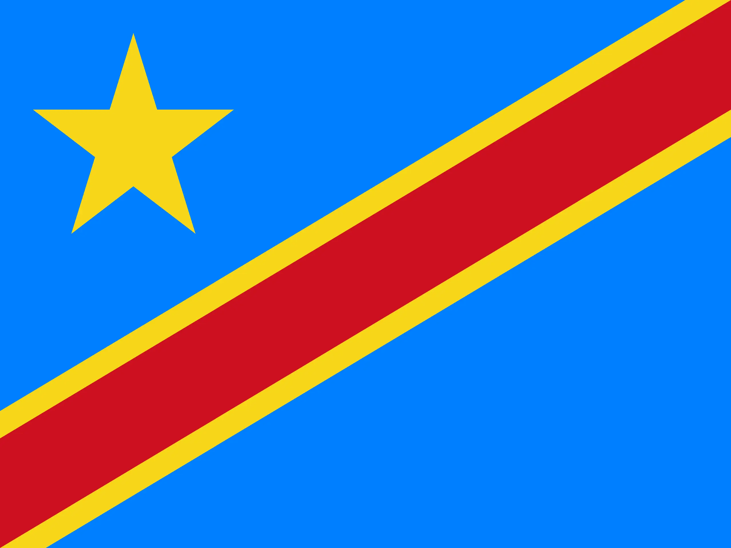 Drapeau République Démocratique du Congo brodé - Écusson drapeau République Démocratique du Congo Made in France