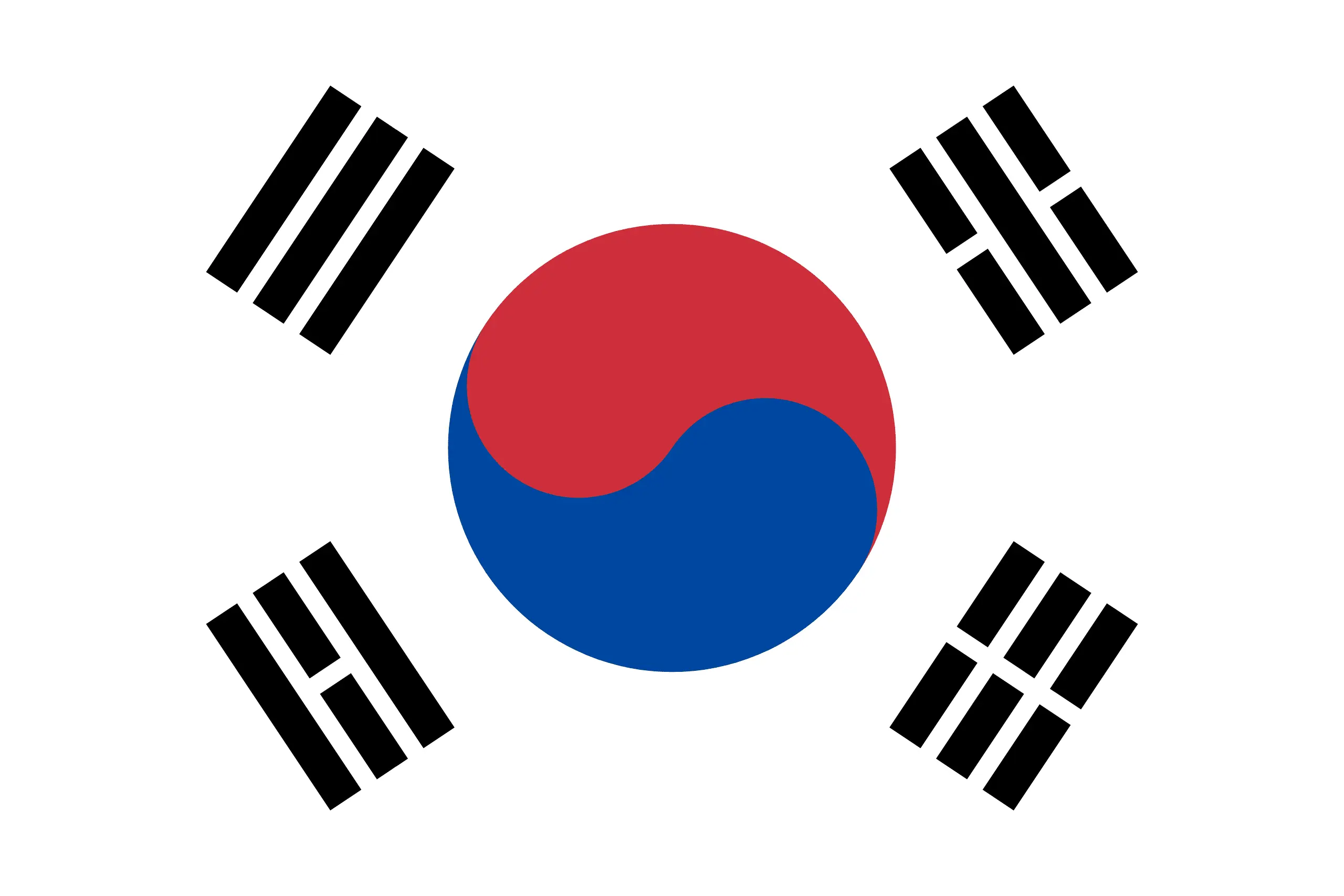Drapeau Corée du Sud brodé - Écusson drapeau Corée du Sud Made in France