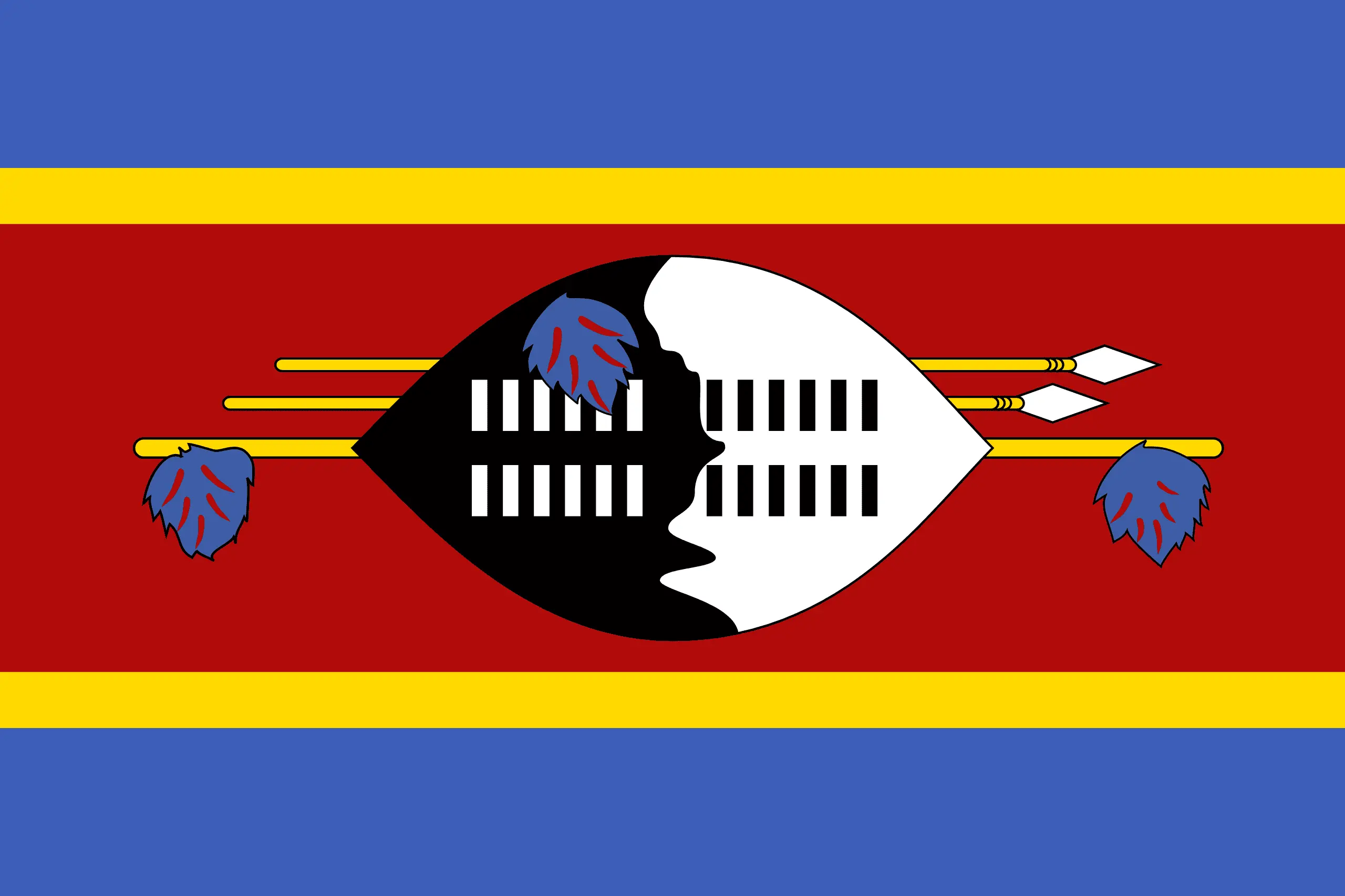 Drapeau Eswatini brodé - Écusson drapeau Eswatini Made in France