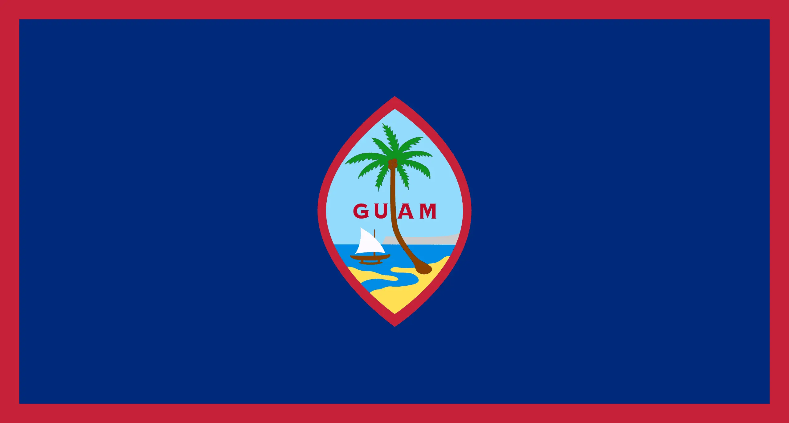 Drapeau Guam brodé - Écusson drapeau Guam Made in France
