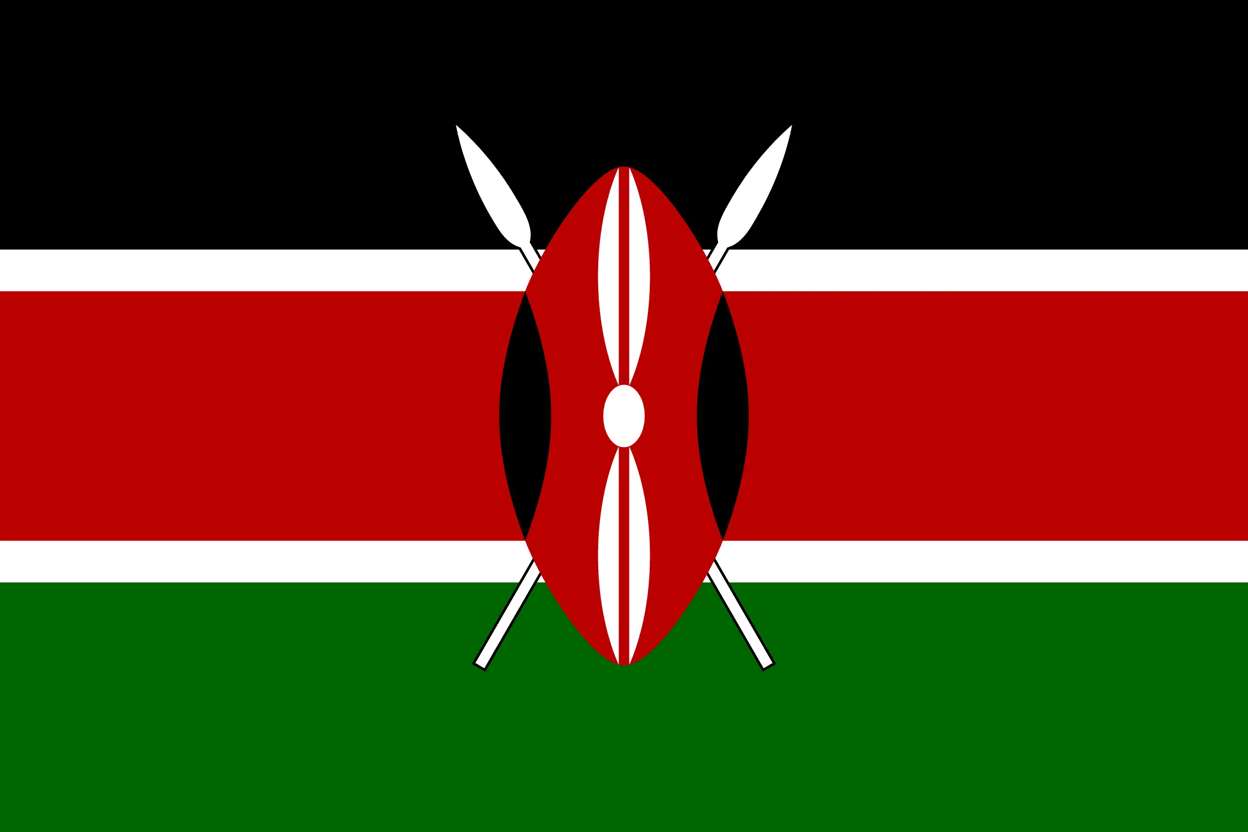 Drapeau Kenya brodé - Écusson drapeau Kenya Made in France