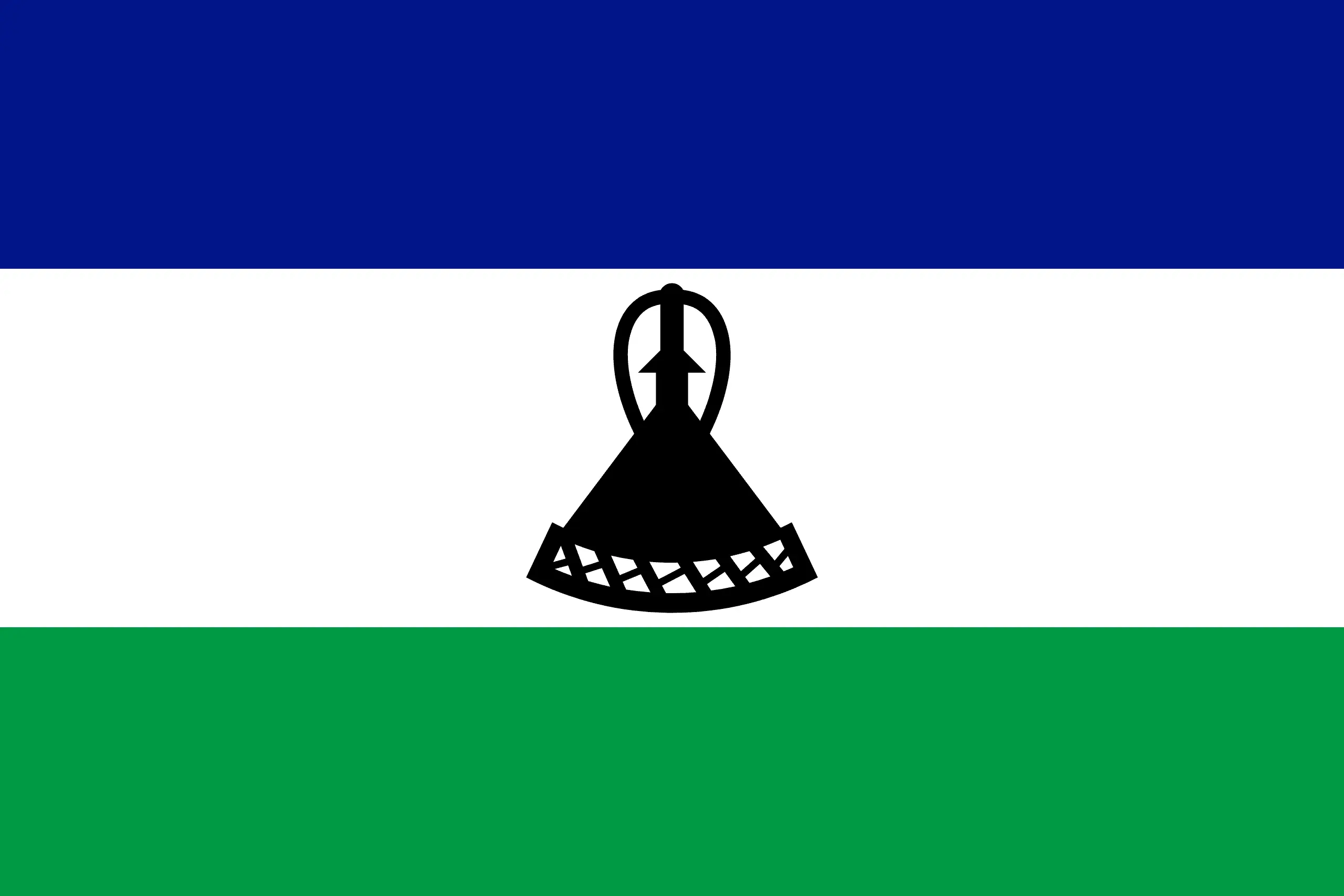 Drapeau Lesotho brodé - Écusson drapeau Lesotho Made in France