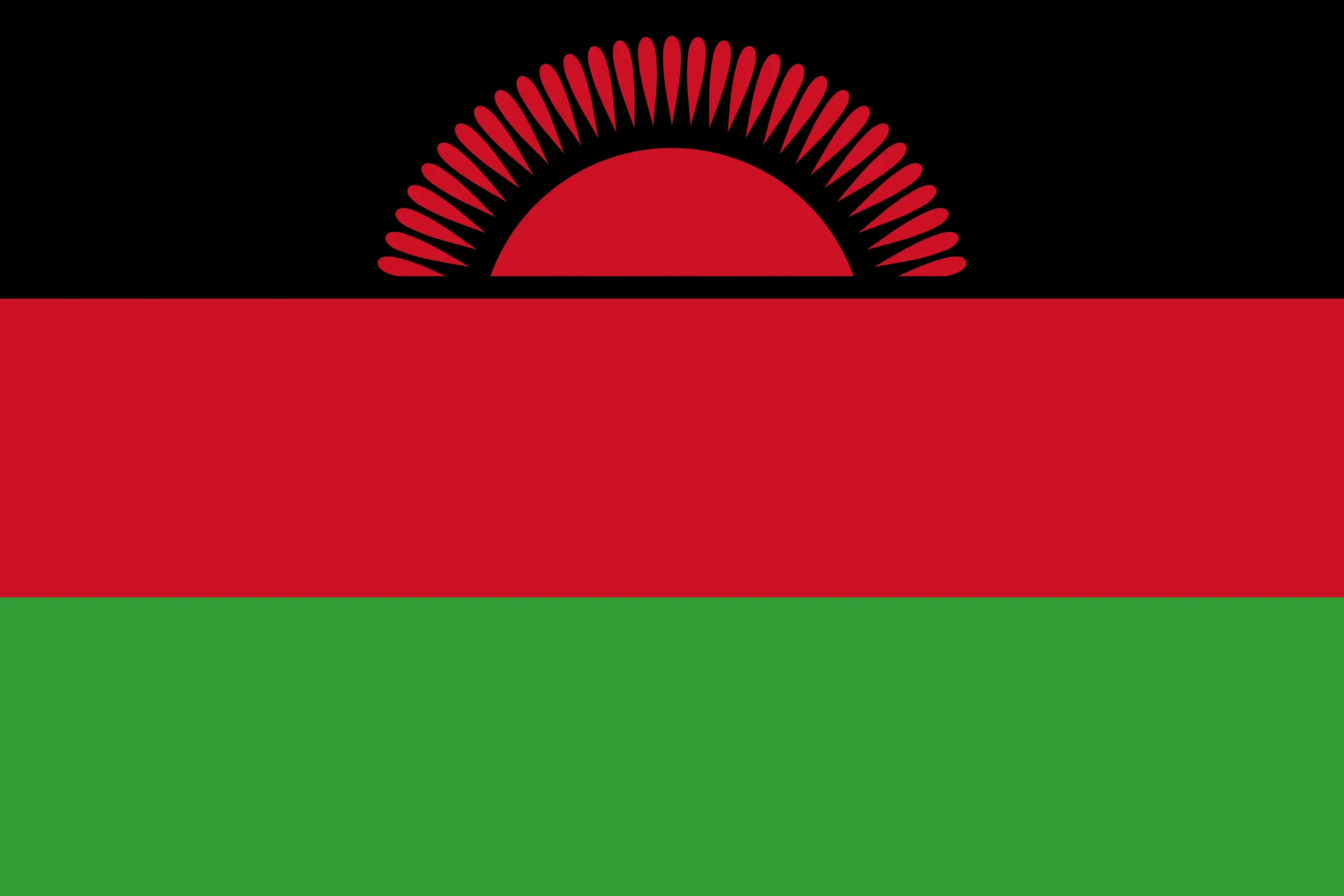Drapeau Malawi brodé - Écusson drapeau Malawi Made in France