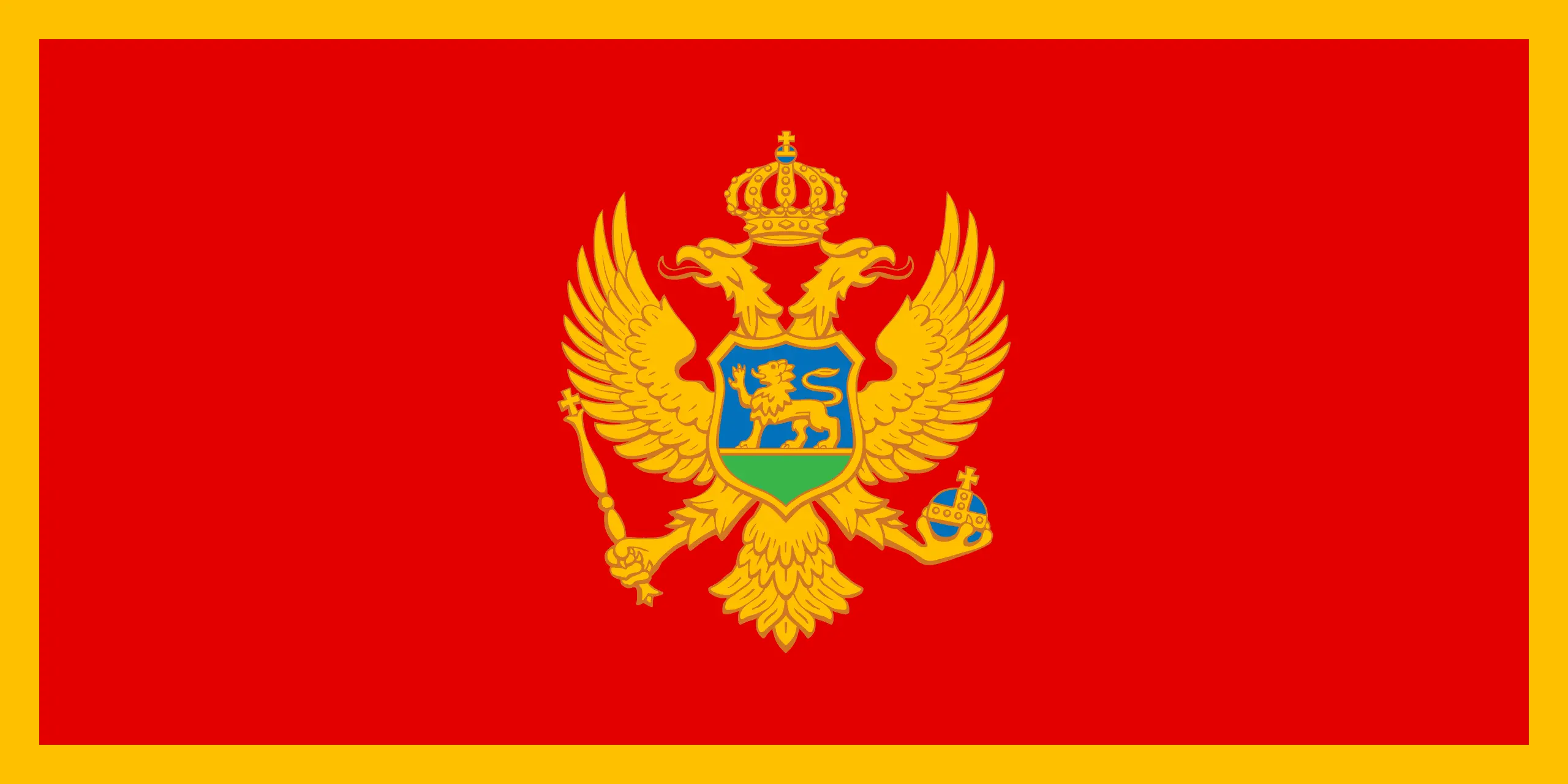 Drapeau Monténégro brodé - Écusson drapeau Monténégro Made in France