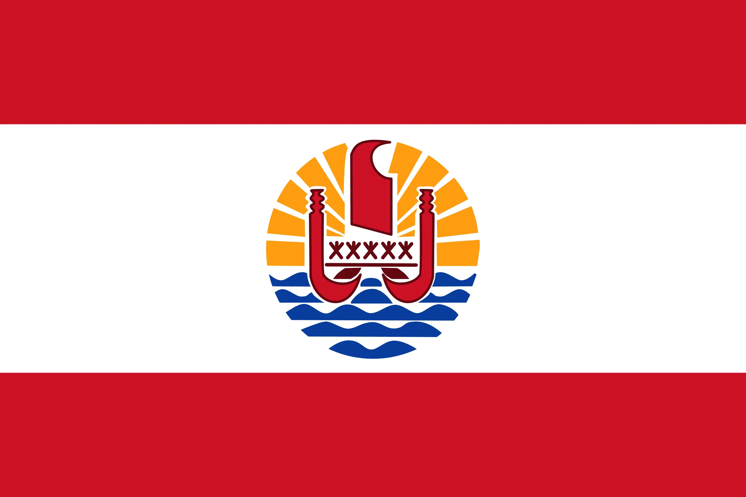Drapeau Polynésie française brodé - Écusson drapeau Polynésie française Made in France