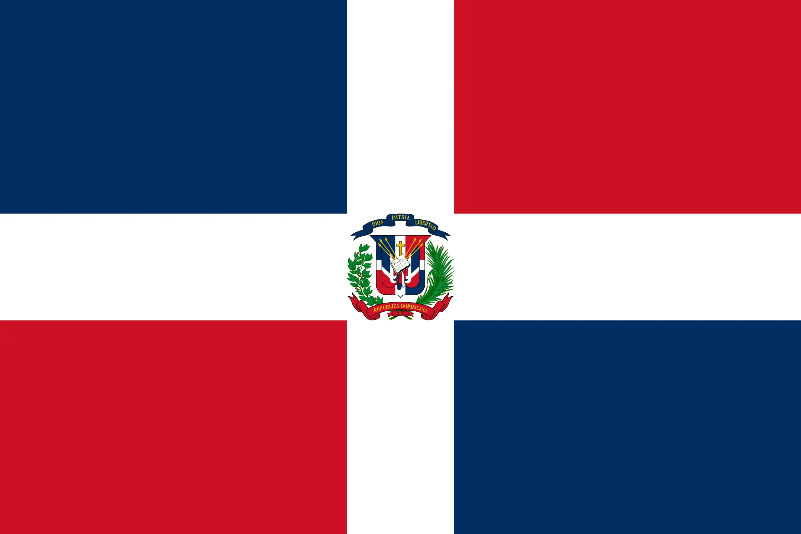 Drapeau République dominicaine brodé - Écusson drapeau République dominicaine Made in France