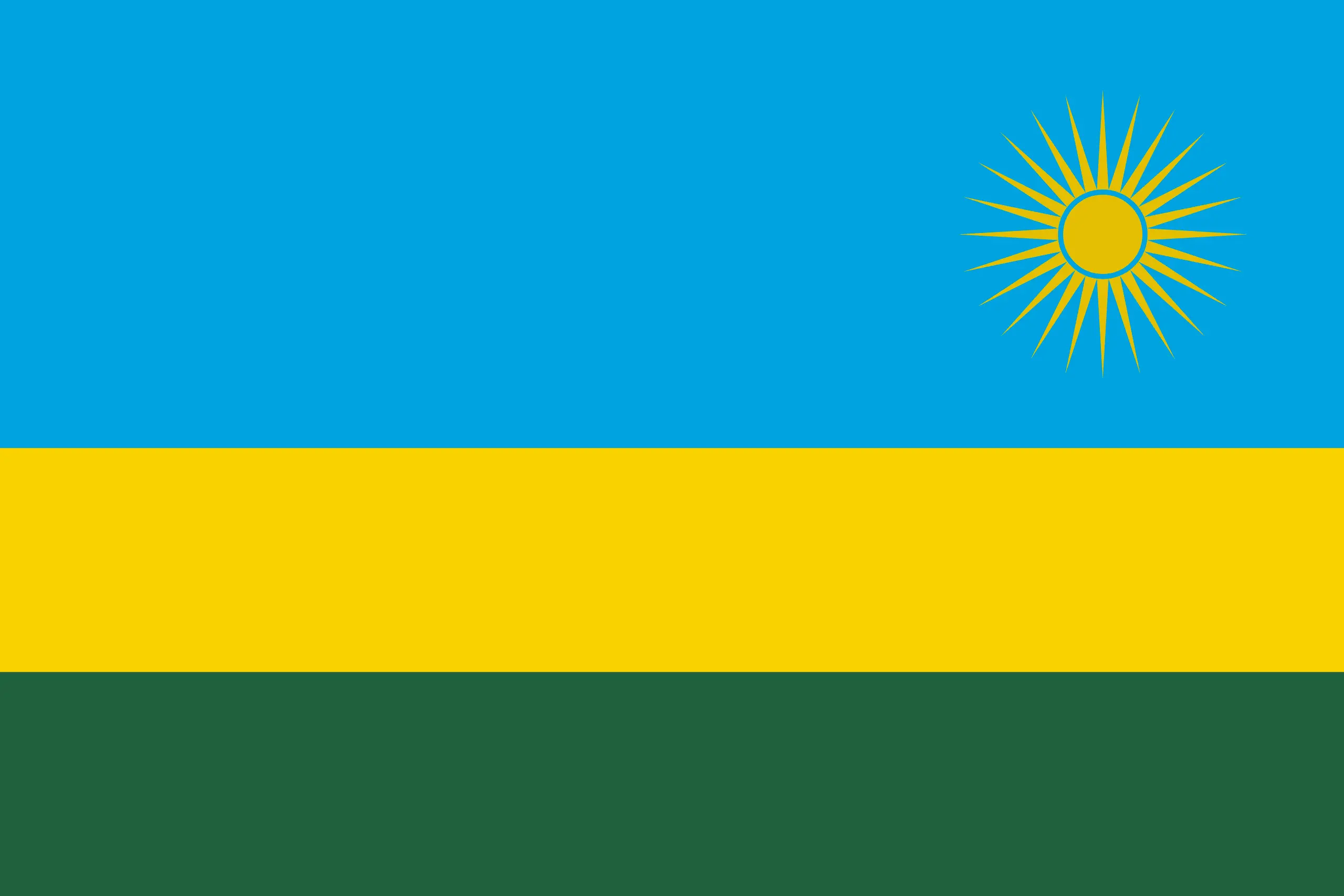 Drapeau Rwanda brodé - Écusson drapeau Rwanda Made in France