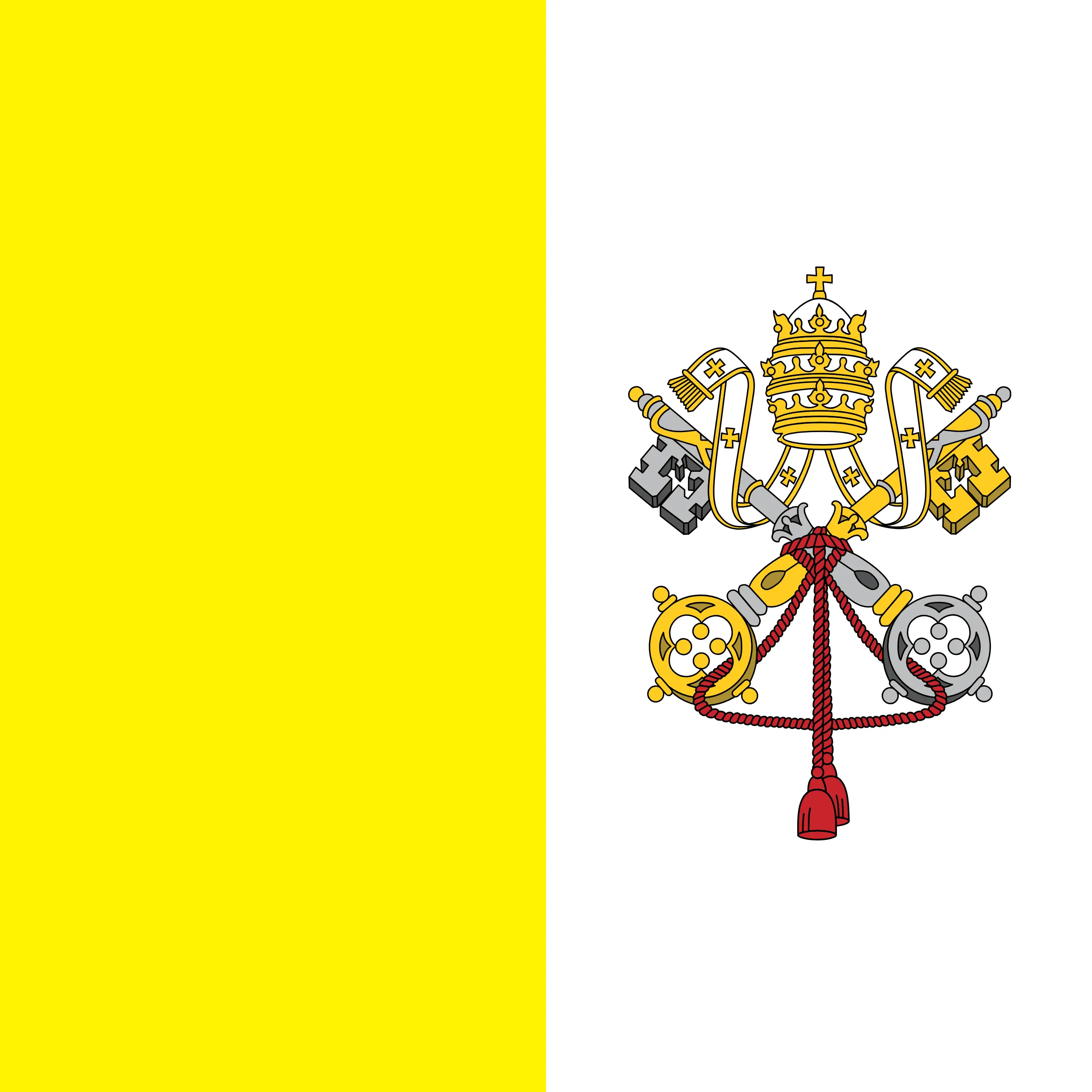 Drapeau Vatican brodé - Écusson drapeau Vatican Made in France