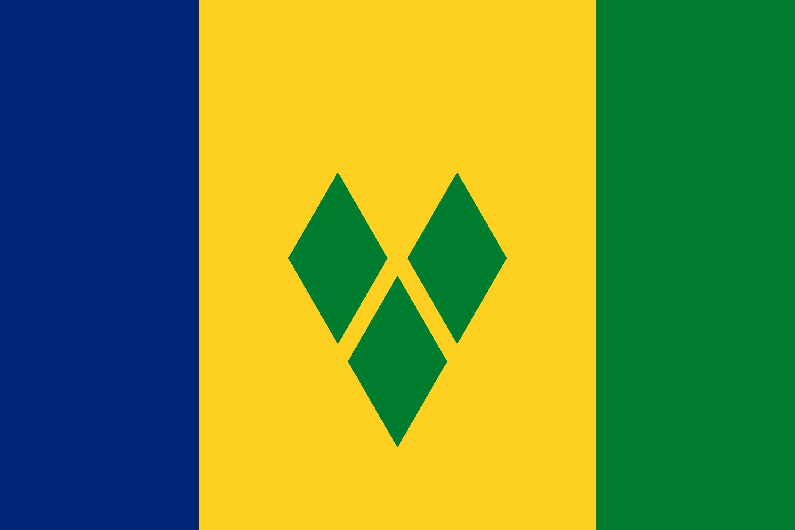 Drapeau Saint-Vincent-et-les-Grenadines brodé - Écusson drapeau Saint-Vincent-et-les-Grenadines Made in France