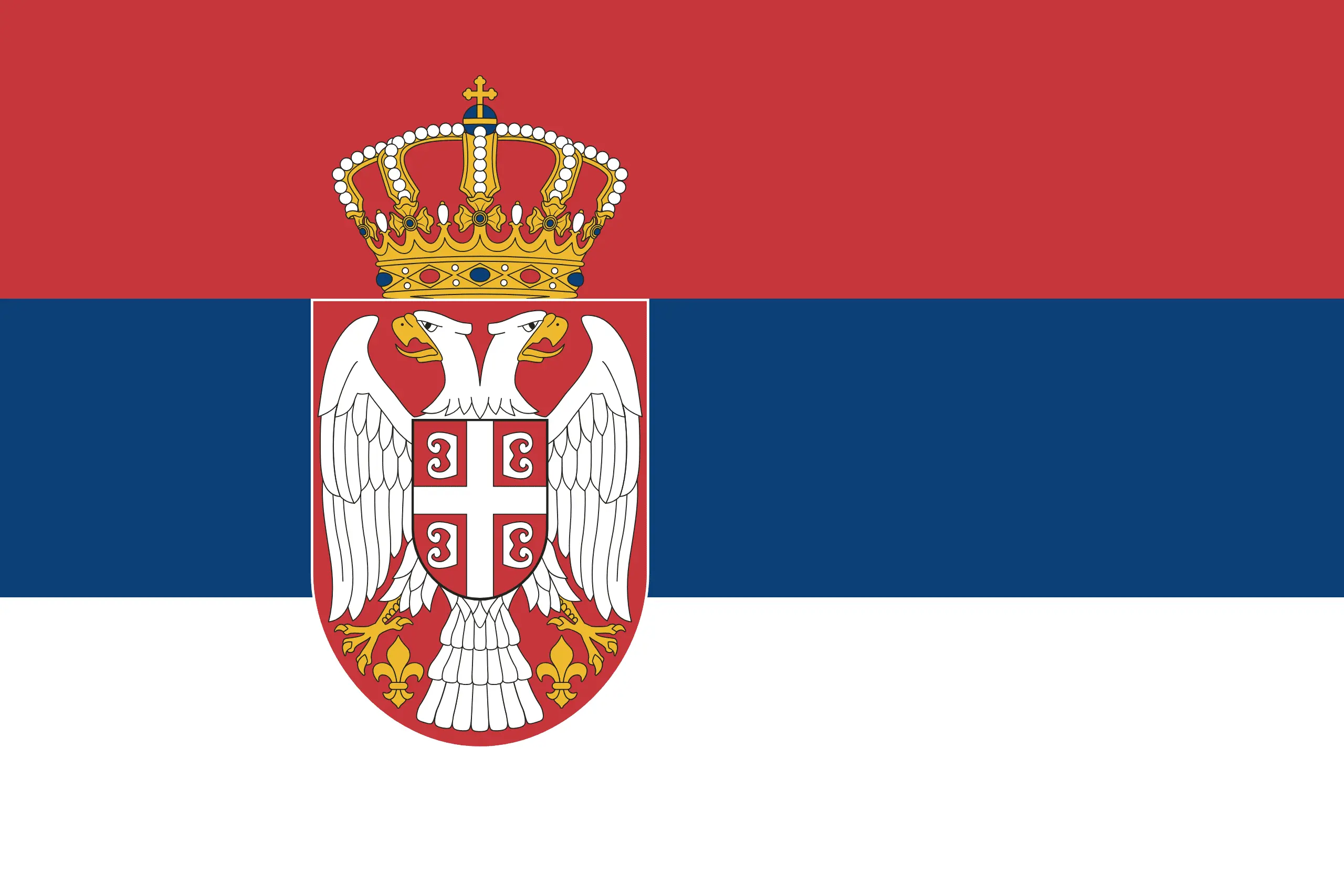 Drapeau Serbie brodé - Écusson drapeau Serbie Made in France