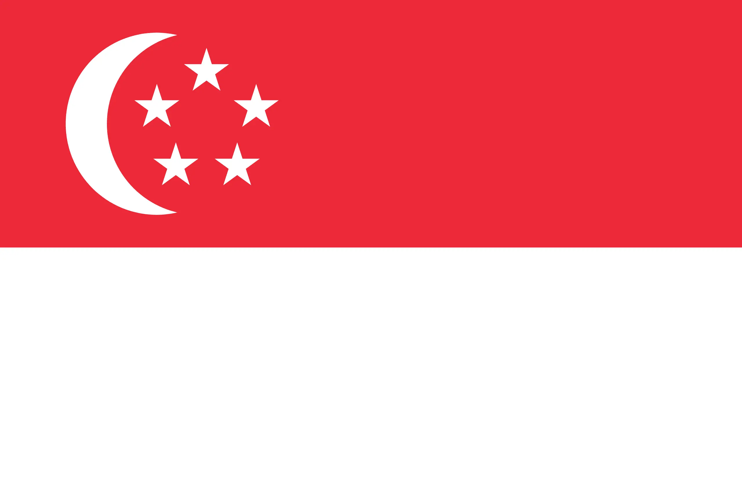 Drapeau Singapour brodé - Écusson drapeau Singapour Made in France