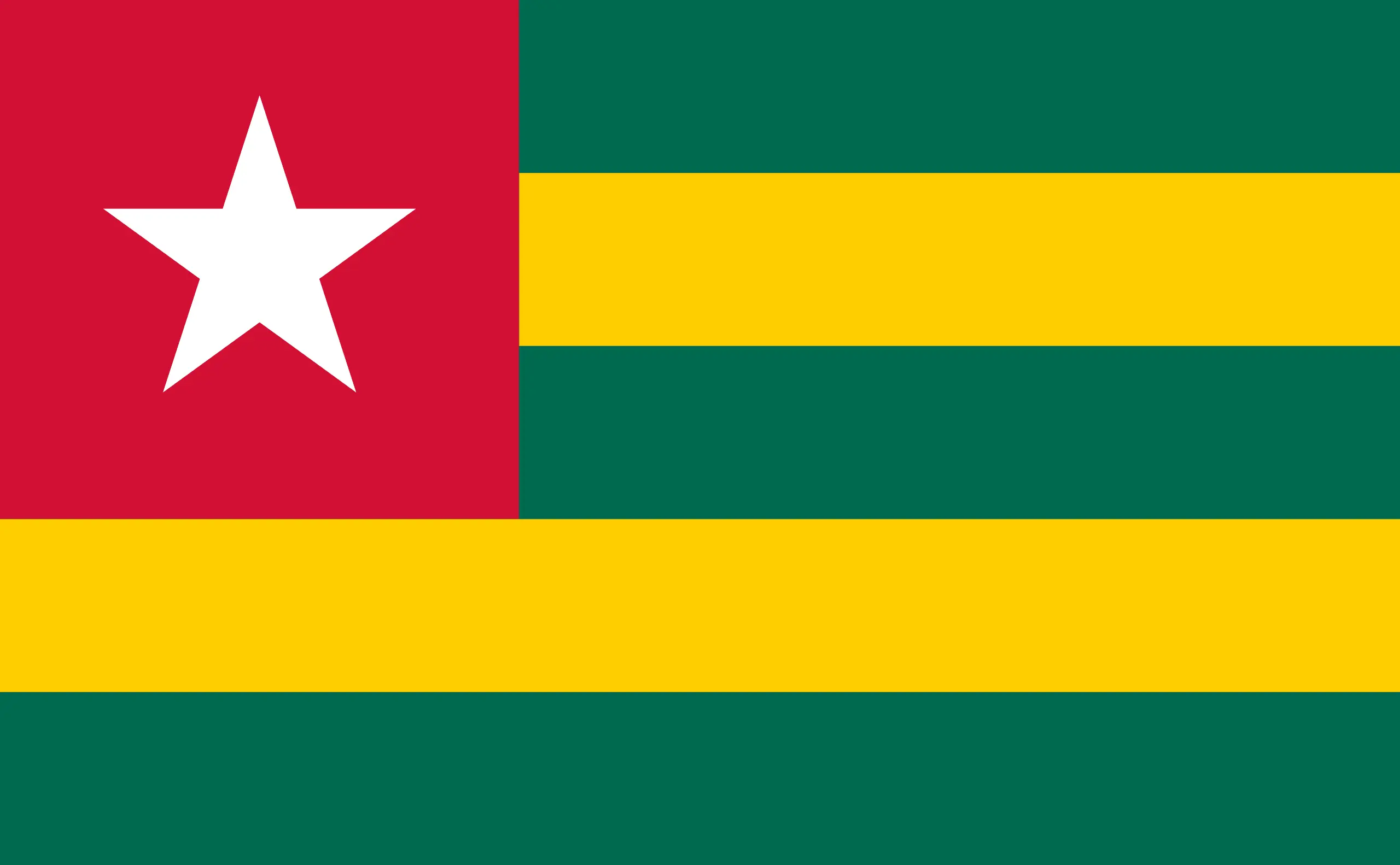 Drapeau Togo brodé - Écusson drapeau Togo Made in France