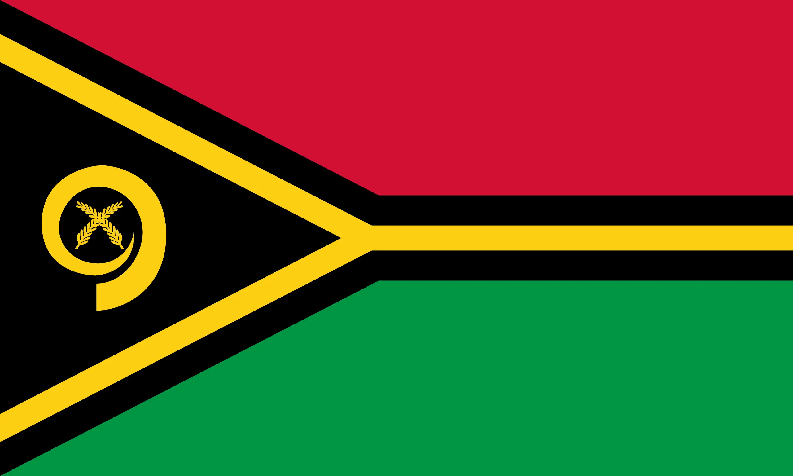 Drapeau Vanuatu brodé - Écusson drapeau Vanuatu Made in France
