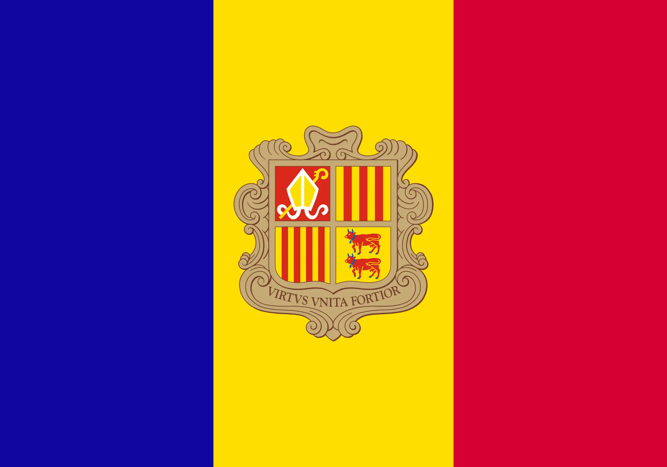 Drapeau Andorre brodé - Écusson drapeau Andorre Made in France