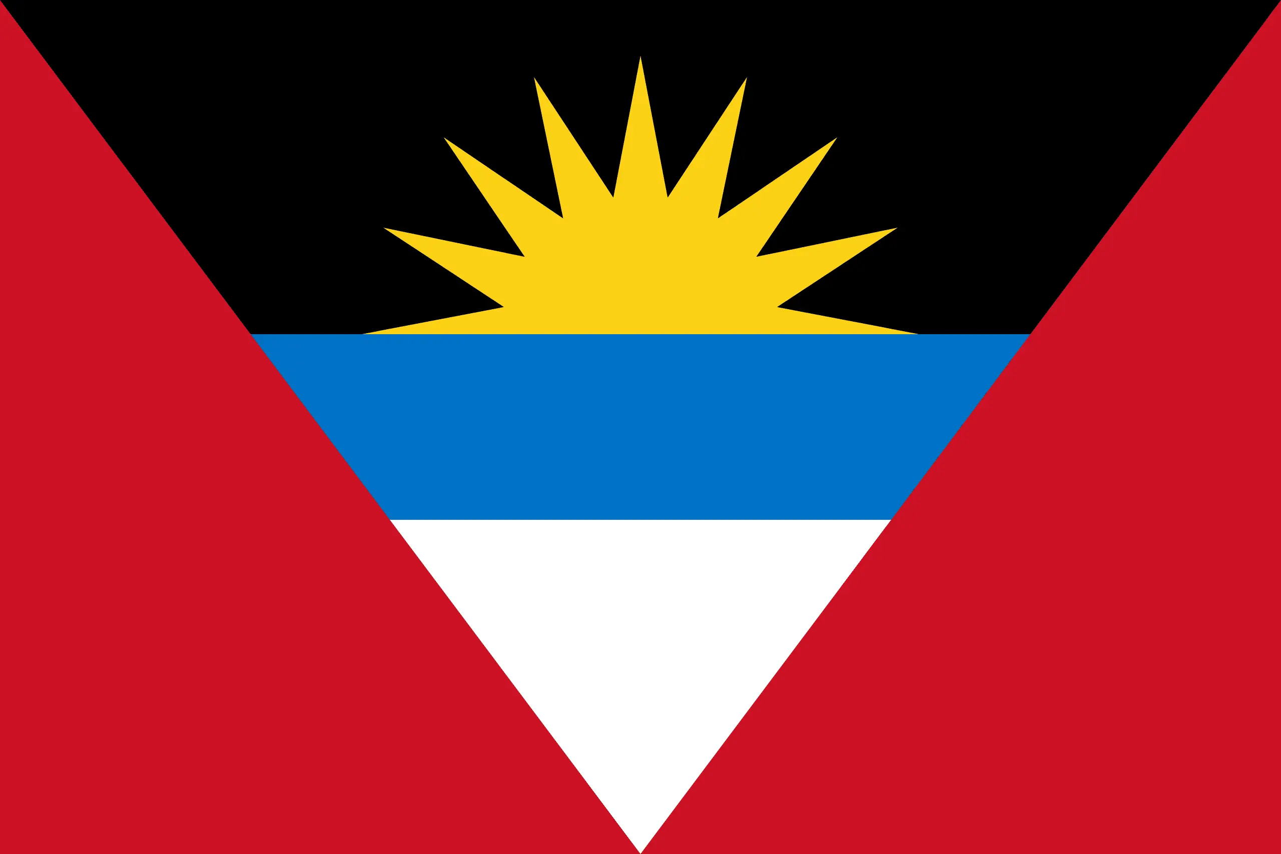 Drapeau Antigua-et-Barbuda brodé - Écusson drapeau Antigua-et-Barbuda Made in France