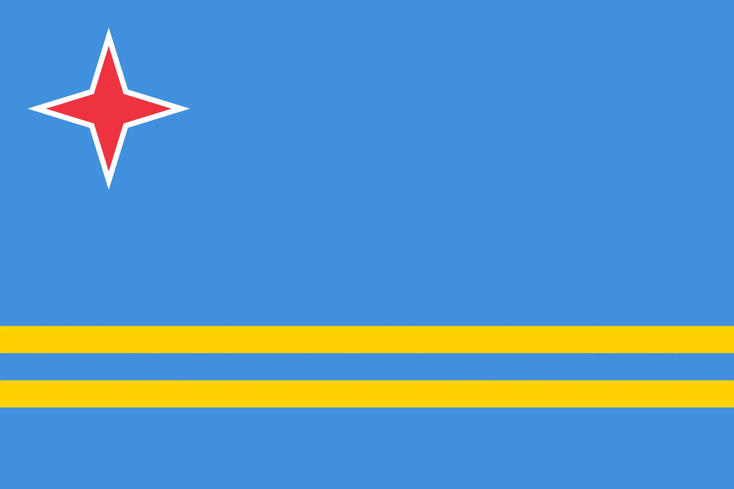 Drapeau Aruba brodé - Écusson drapeau Aruba Made in France