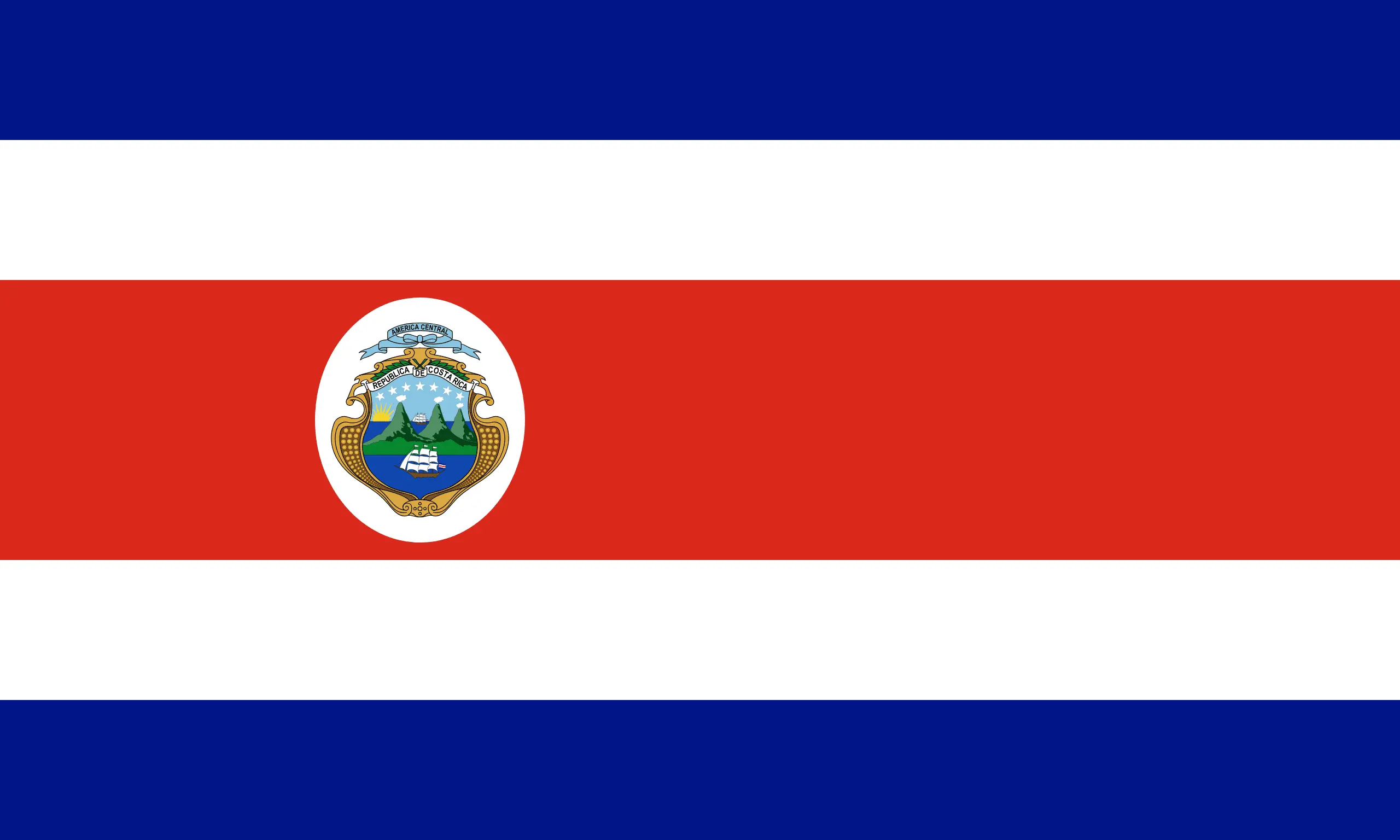 Drapeau Costa Rica brodé - Écusson drapeau Costa Rica Made in France