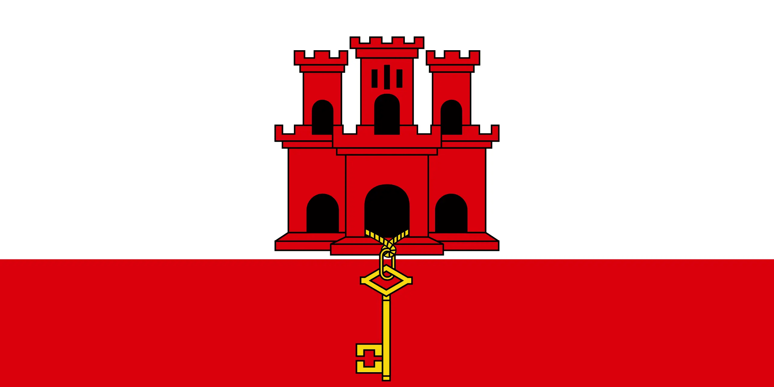 Drapeau Gibraltar brodé - Écusson drapeau Gibraltar Made in France