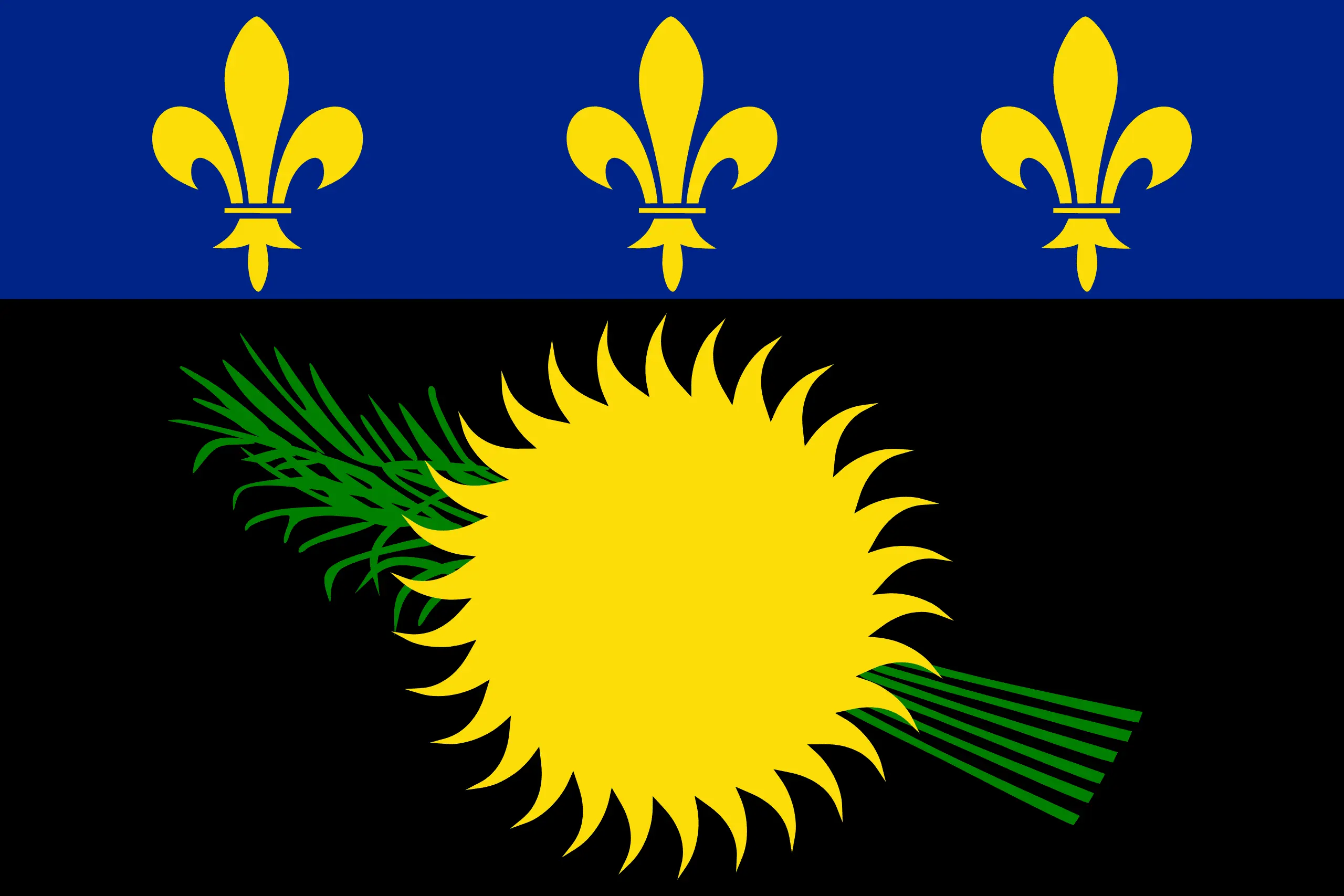 Drapeau Guadeloupe brodé - Écusson drapeau Guadeloupe Made in France