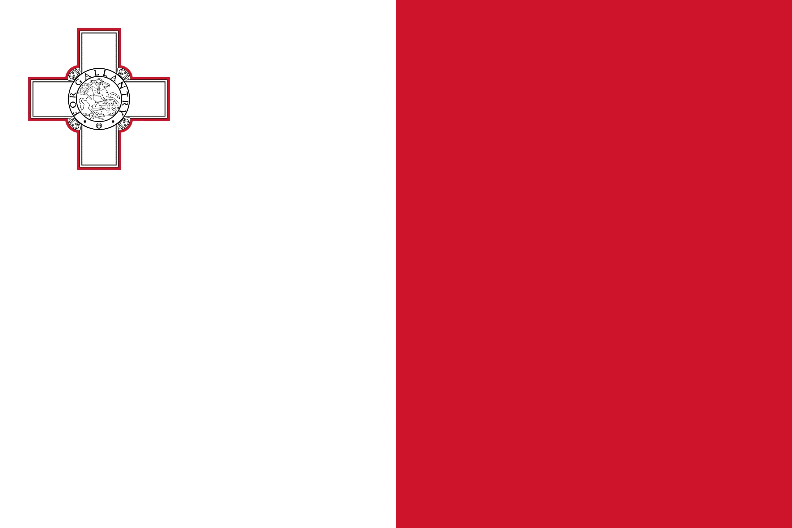 Drapeau Malte brodé - Écusson drapeau Malte Made in France