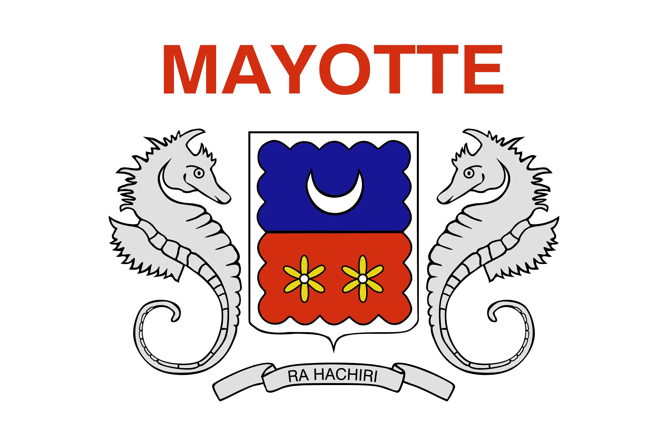 Drapeau Mayotte brodé - Écusson drapeau Mayotte Made in France