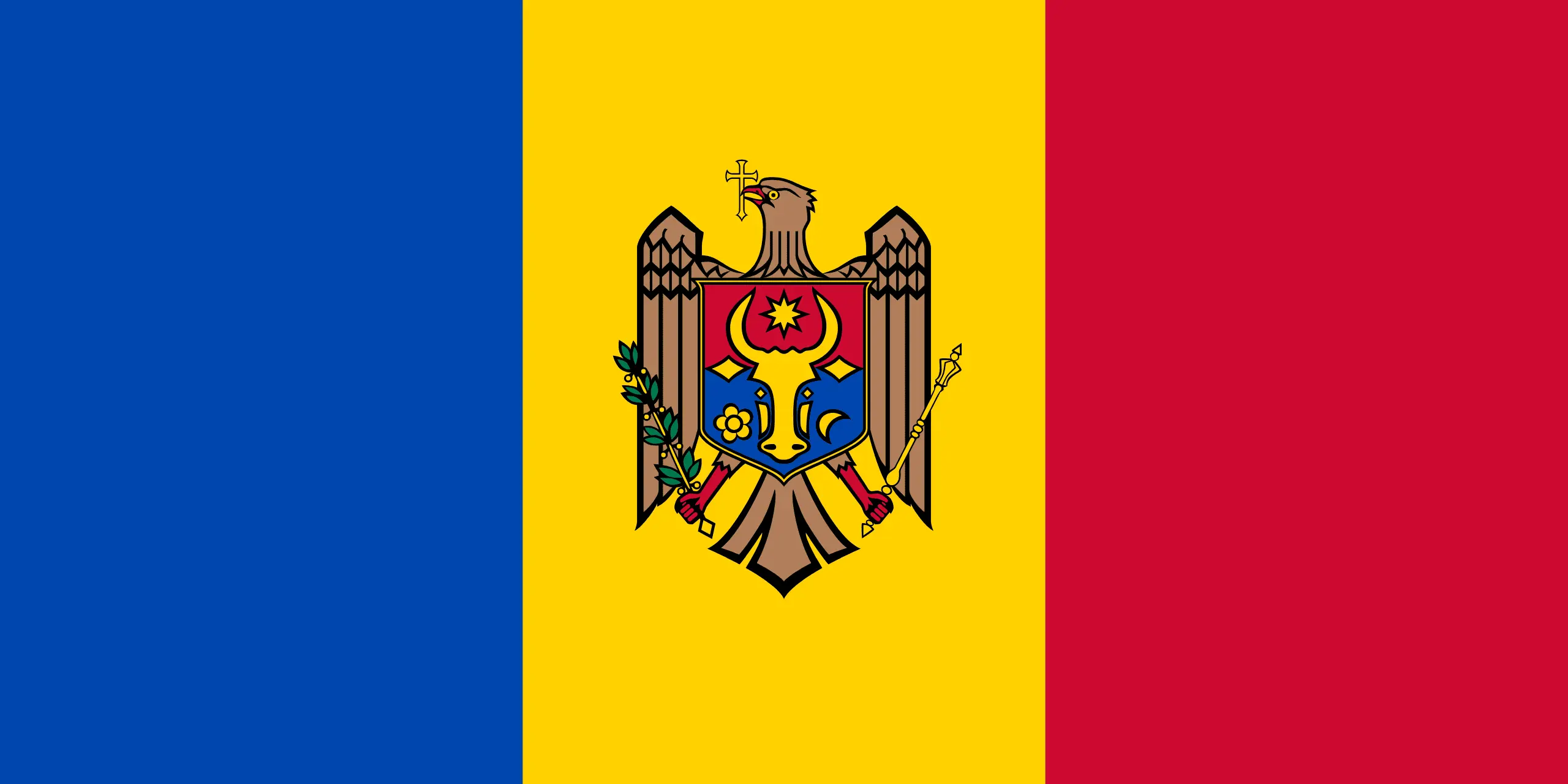 Drapeau Moldavie brodé - Écusson drapeau Moldavie Made in France