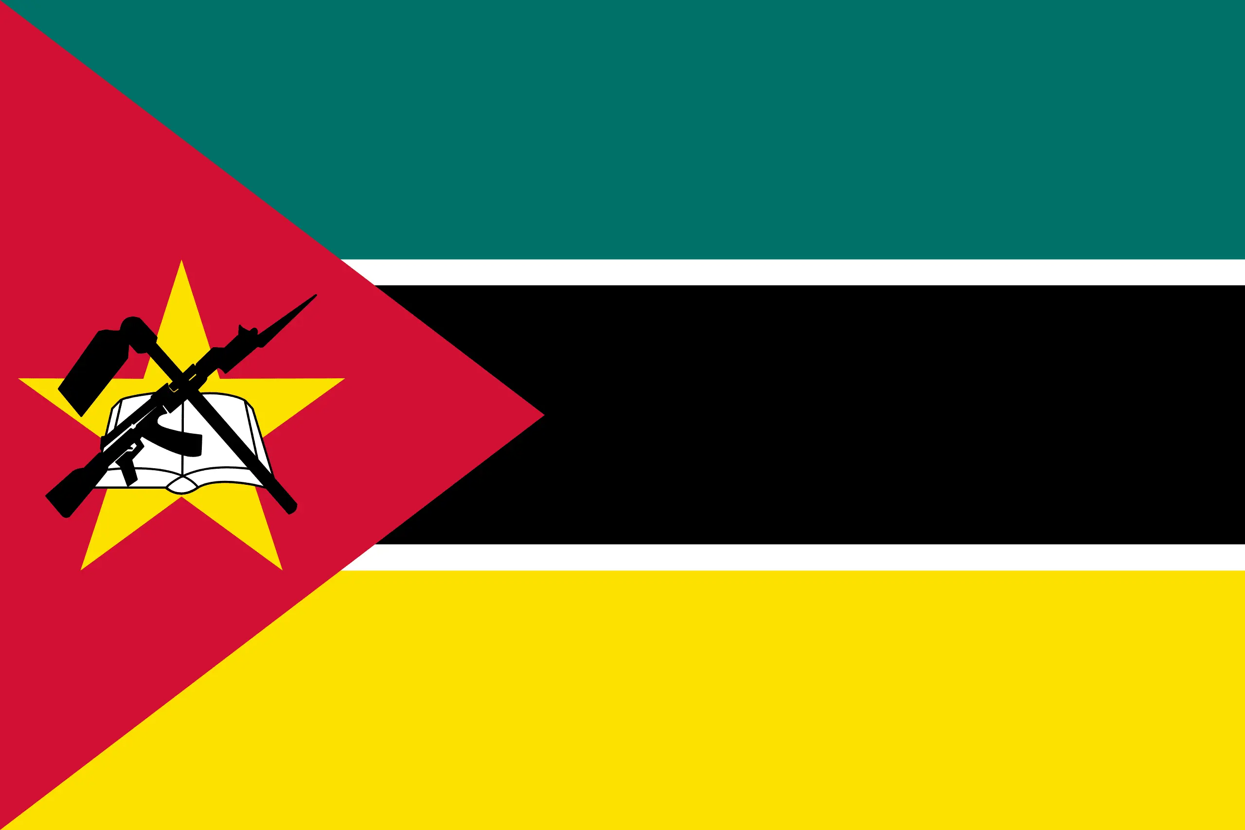 Drapeau Mozambique brodé - Écusson drapeau Mozambique Made in France