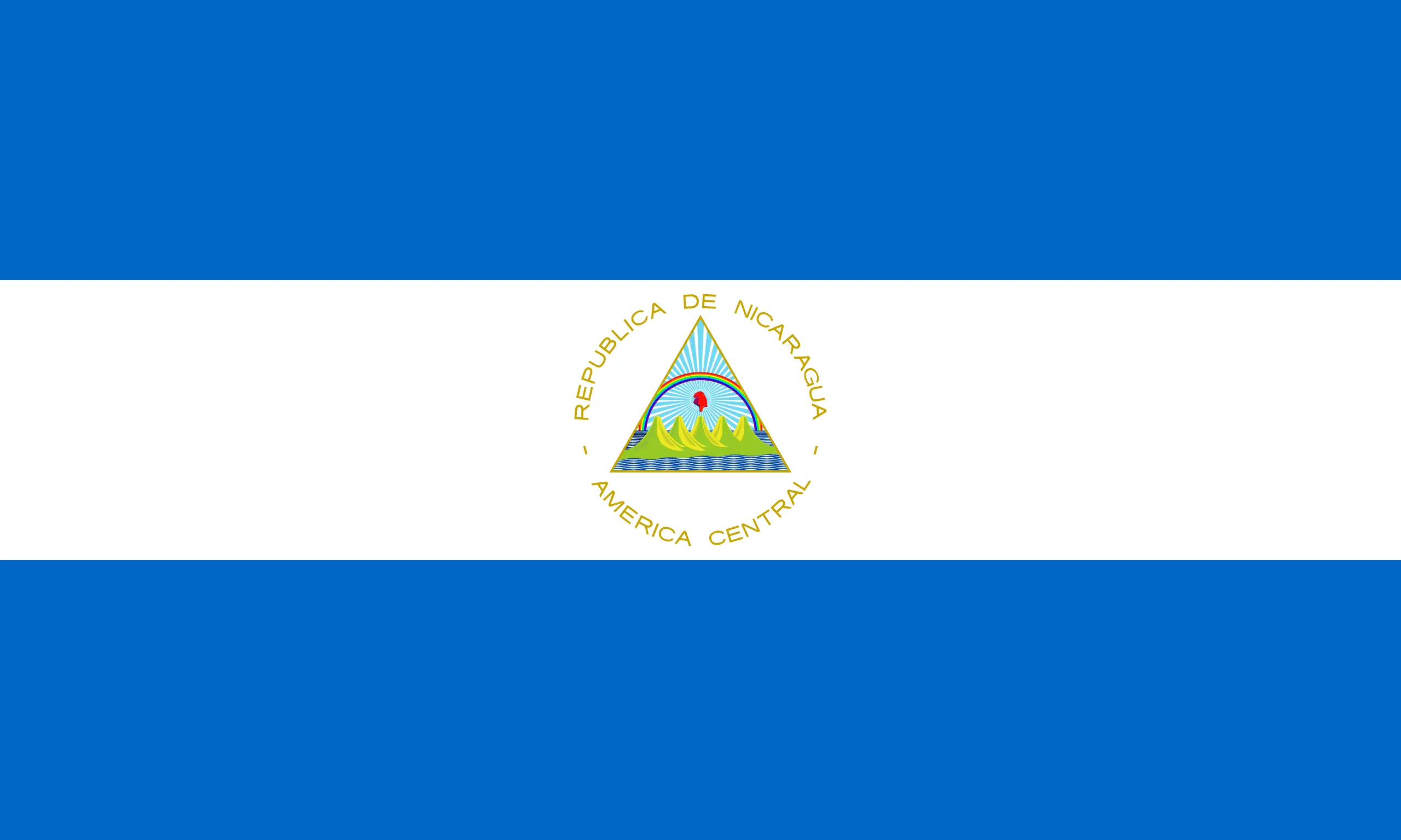 Drapeau Nicaragua brodé - Écusson drapeau Nicaragua Made in France