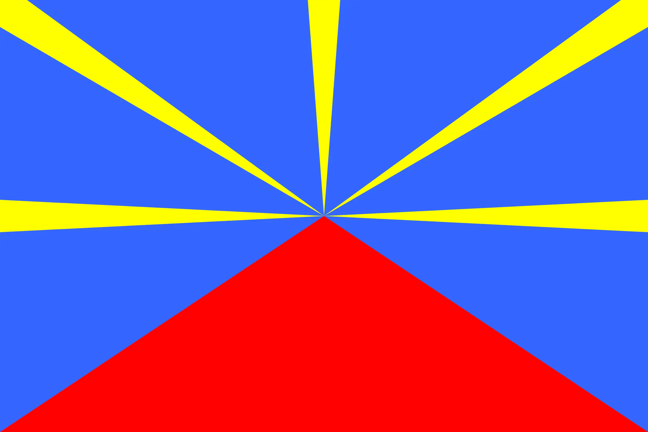Drapeau La Réunion brodé - Écusson drapeau La Réunion Made in France