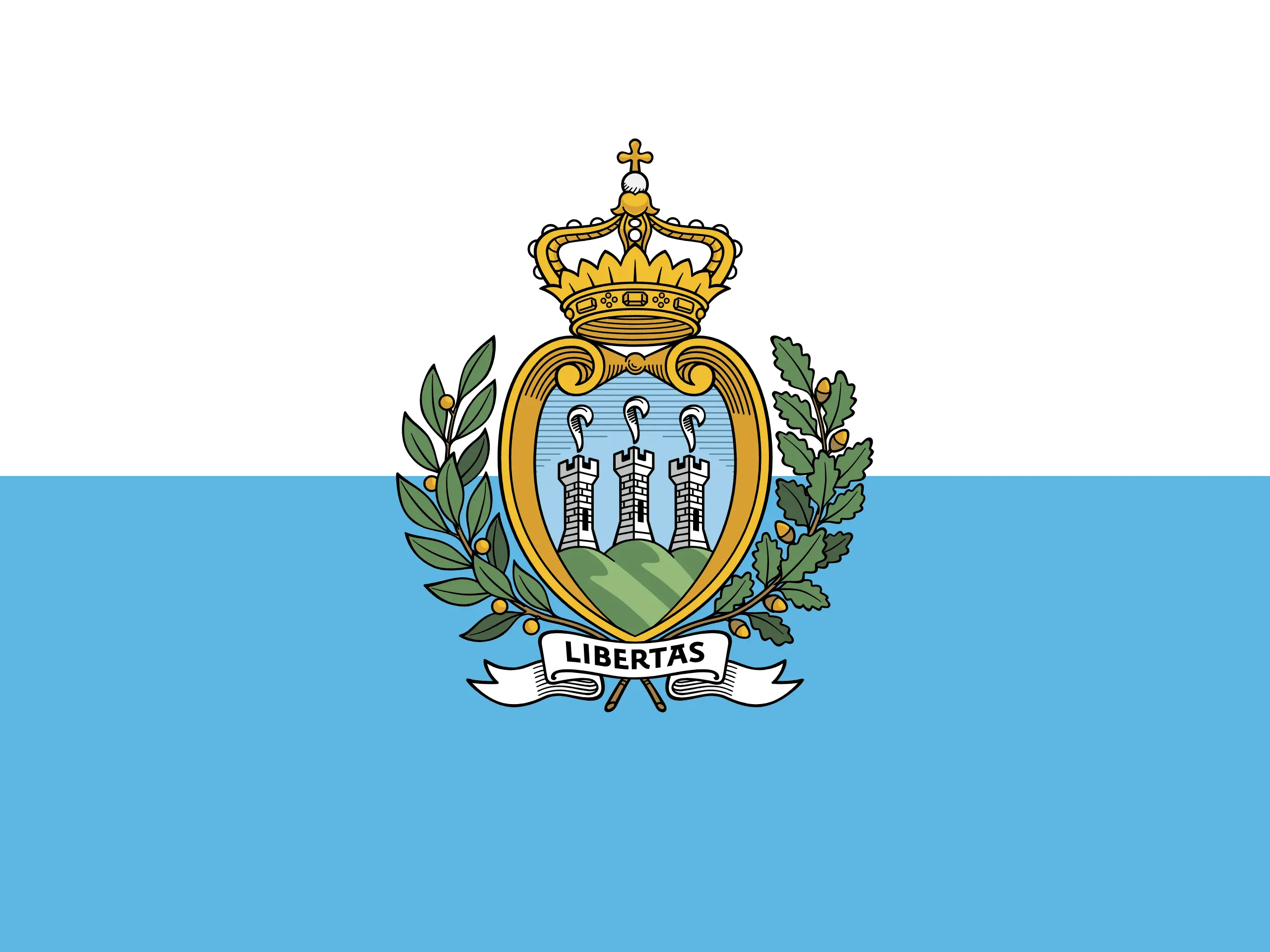 Drapeau Saint-Marin brodé - Écusson drapeau Saint-Marin Made in France