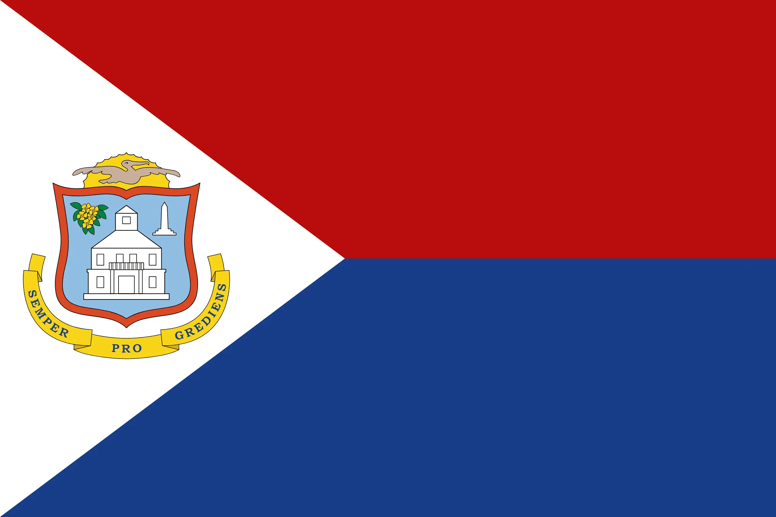 Drapeau Sint Maarten brodé - Écusson drapeau Sint Maarten Made in France