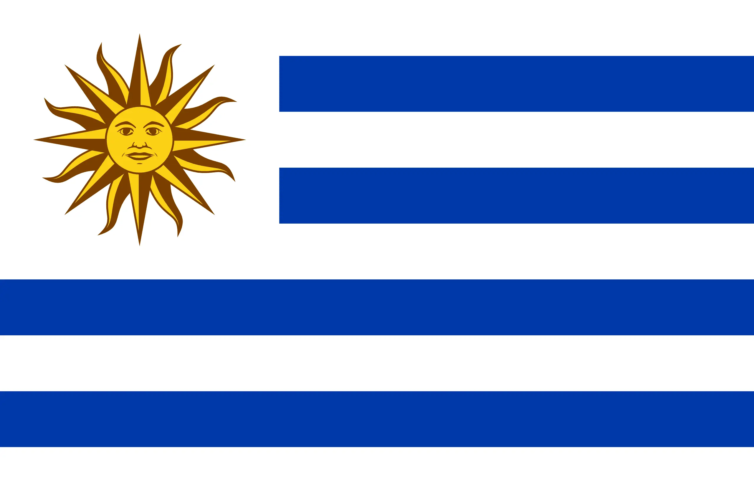 Drapeau Uruguay brodé - Écusson drapeau Uruguay Made in France