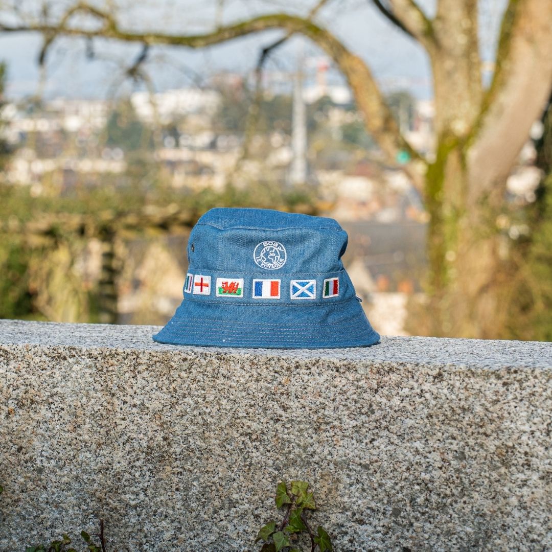 bob denim personnalis drapeaux broderies